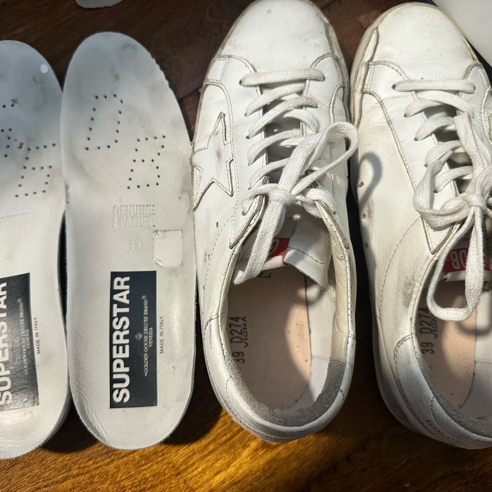Golden Goose White Superstar Sneakers